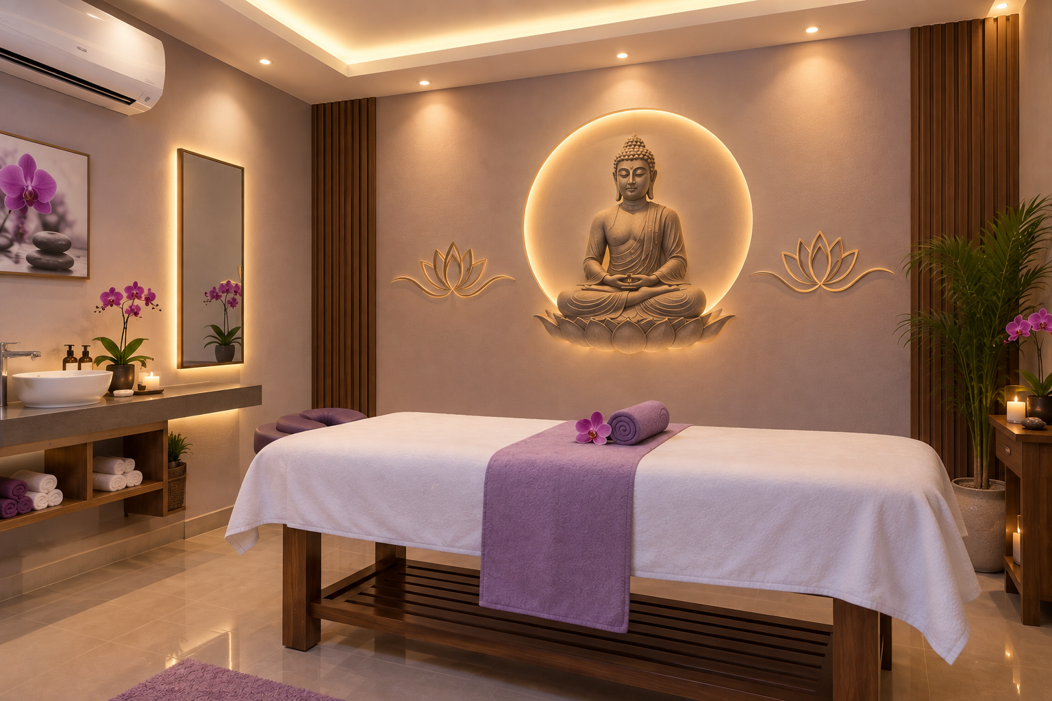 Orchid Spa Room offering a refined, private treatment setting